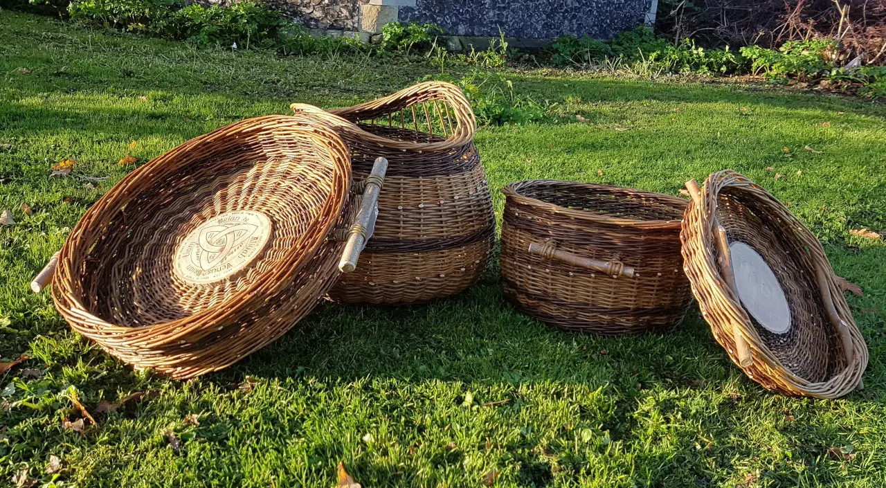 Baskets on a tray