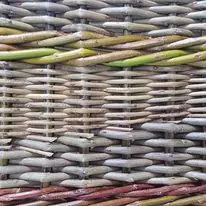 Close-up of woven willow pattern detail