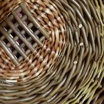 Close-up of willow weaving with crossed rods